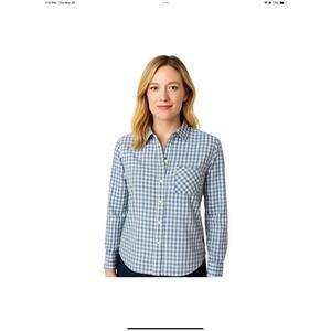 NWT UNTUCKIT Women Crispo Gingham Checkered Button Down Top Size 18
